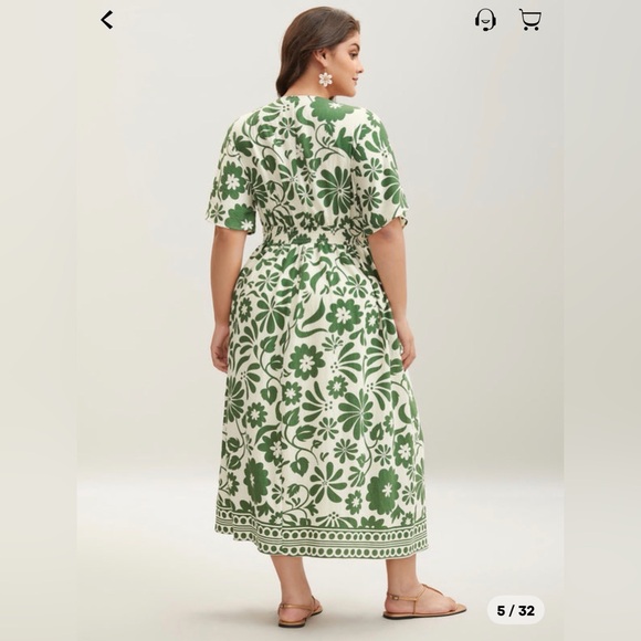 BloomChic Green Floral Midi Dress- NWT - Picture 3 of 11